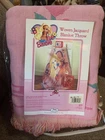 Barbie Woven Tapestry Throw Blanket Jacquard w Fringe Dreamstyles Collection New