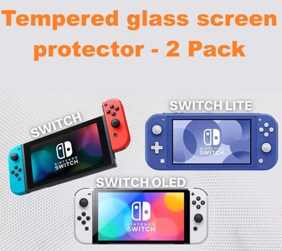 For Nintendo Switch OLED Switch Lite tempered glass screen protector 9H -2 Set