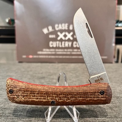 Case XR Sod Buster Jr, Natural Burlap Laminate/Red Dayglow, S35VN Blade, NIB!