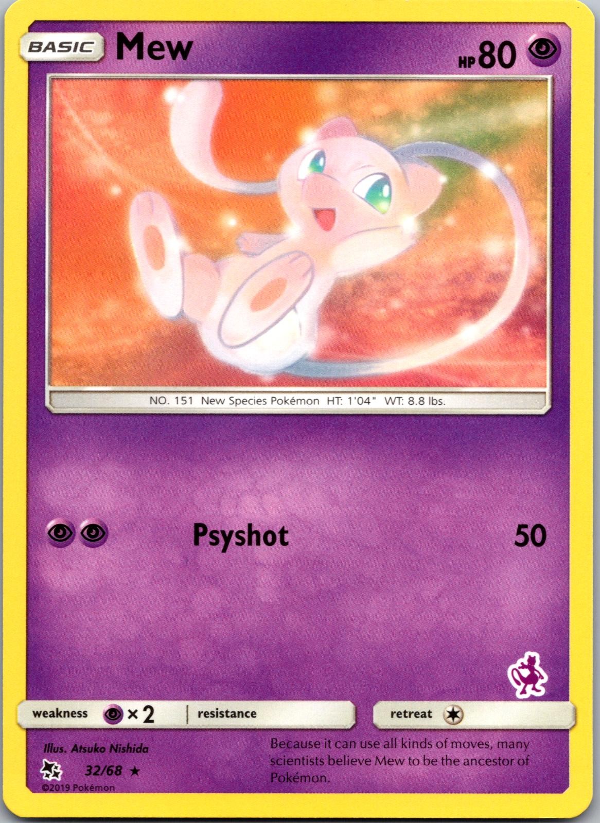 POKEMON MEW 32/68 RARE HIDDEN FATES NM/M