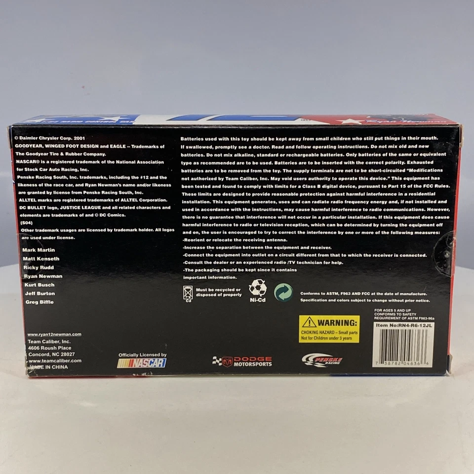 Sealed NASCAR Radio Control Car Ryan Newman Team Caliber Alltel New - Image 3 of 4