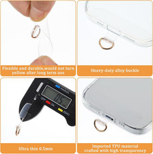 24 Pcs Phone Tether Tab Transparent Universal Phone Lanyard Patch Cellphone L...