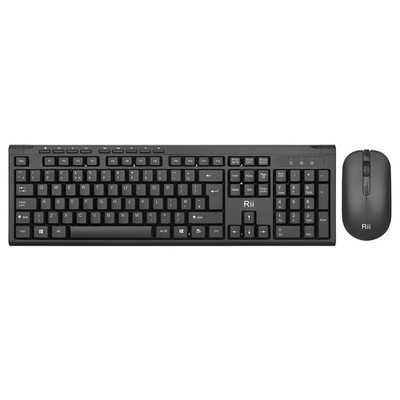 Rii kabellose Tastatur und Maus volle Größe UK-Layout für Büro/Zuhause   schwarz