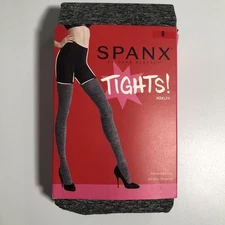 Spanx Tights Womens B Gray Marled Patterned Leg Shapewear New