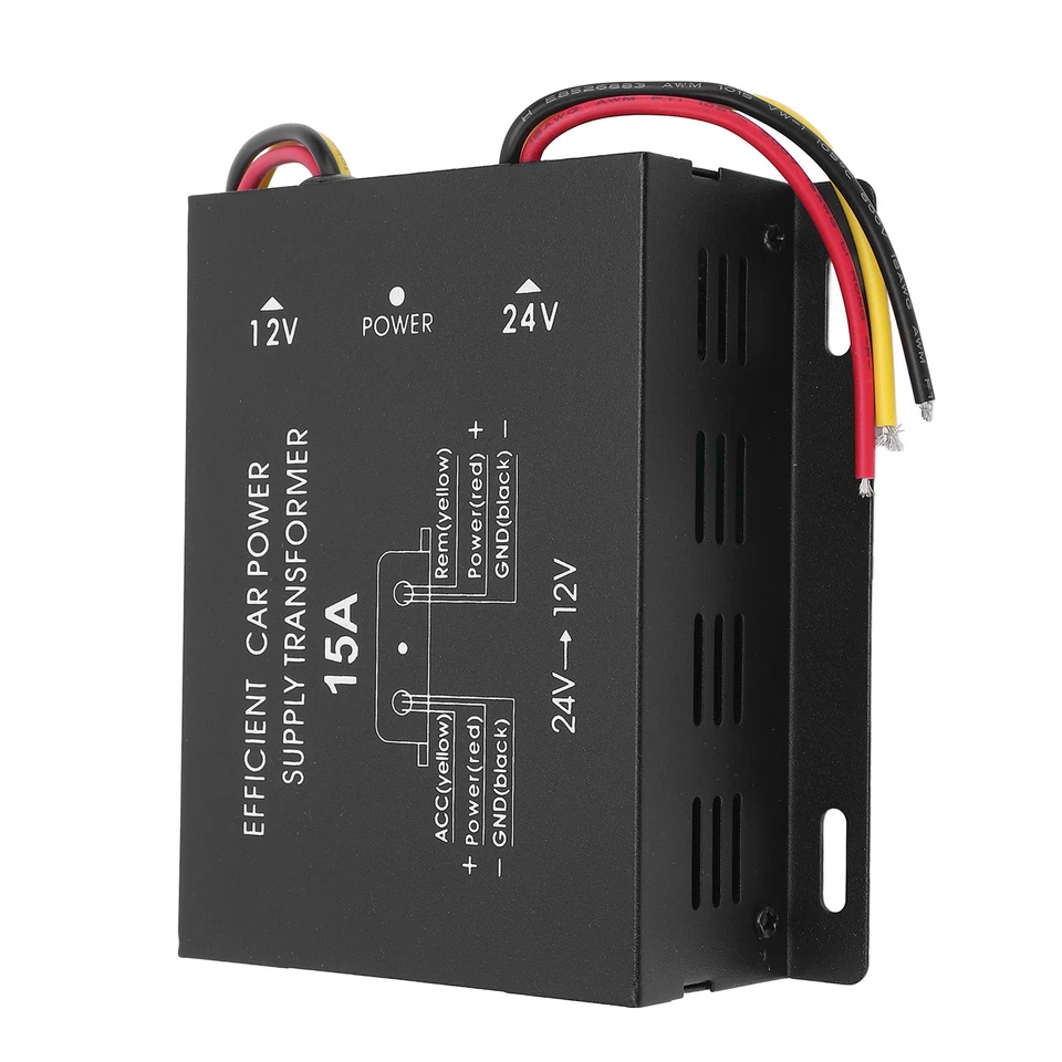 ­15A 180W 24V-12V DC Voltage Converter Powerful Car Power Supply Voltage - Image 4 of 4