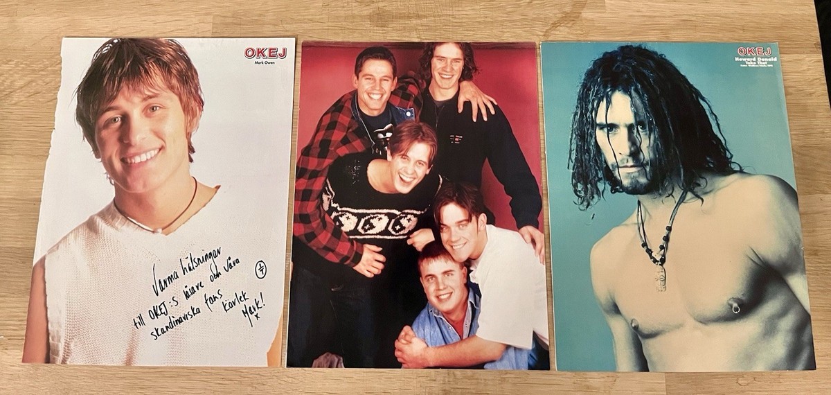Take That 1994 Poster Clip Swedish Music magazine Okej 1990s | eBay