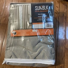 Sunblk Total Blackout Curtains 2 Panels, 52" x 84", Bradley Khaki