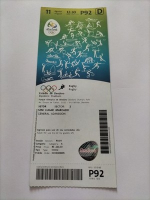 Used Ticket Olympic 11.08. 2016 Rio Olympia P92 Rugby 2