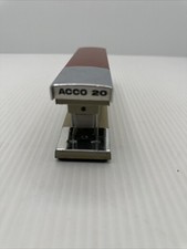 Vintage ACCO 20 STAPLER - Chocolate Brown- Chrome Made In USA Chicago 