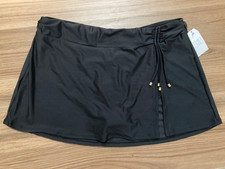 TIME AND TRU Black Side Slit Swimsuit Skirt Bottom w/ Gold Bead XL 1X 3X NWT