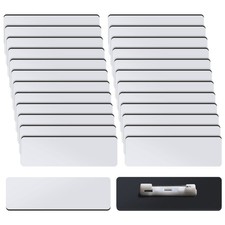 25 Pack 1x3 Inch Blank Name Tag Pin Badges for Employee ID Badges Retail Stores