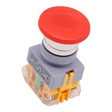 1pc 22mm Arresto Di Emergenza Testa A Fungo Pulsante Box Reset Plastica Rossa