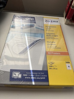 Avery Mehrzweck Etiketten weiß 3484 - 16 pro Blatt 100 Blatt versiegelt