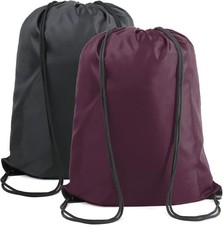 Black Maroon Drawstring Backpack 2 Pack, X-Large Sports Gym Cinch Sack Bags