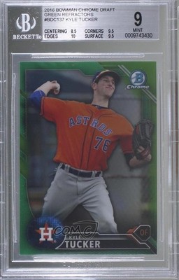 2016 Bowman Draft Chrome Green Refractor 35/99 Kyle Tucker BGS 9 MINT 2l4