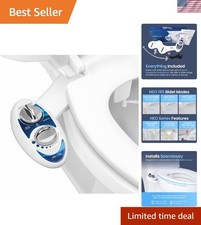 - Dual Nozzle, Self-Cleaning, Non-Electric Bidet Attachment for Toilet Seat, ...