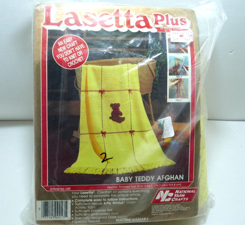 Lasetta Plus Afghan Kit  30 x 44 BABY TEDDY Yellow  L60