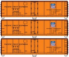Accurail 8109 HO Pacific Fruit Express 40' Steel Reefer Kit (Set of 3)
