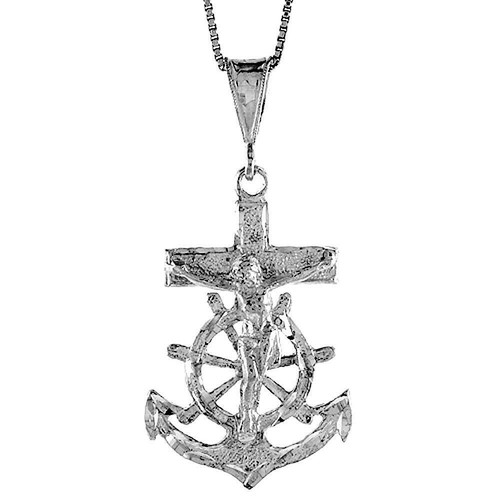 Sterling Silver Mariners Anchor Cross 