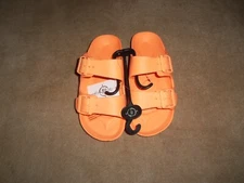 NEW, LADIES SOLE MATES RUBBER LIGHTWEIGHT SANDALS, ORANGE, SIZE 8