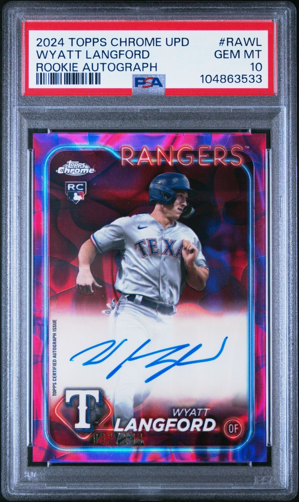 2024 Topps Chrome Update Series - Rookie Autographs Wyatt Langford #RA-WL...