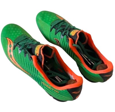 Saucony Vendetta 2 Mens Slime Orange Running Cleats Spikes Sz 9M S29047-1 S29047-6_11.jpg?s=00603605 main image 2