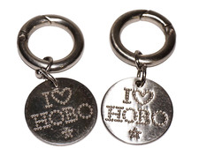 Two HOBO Silver Nickel I LOVE HOBO Tag Fobs