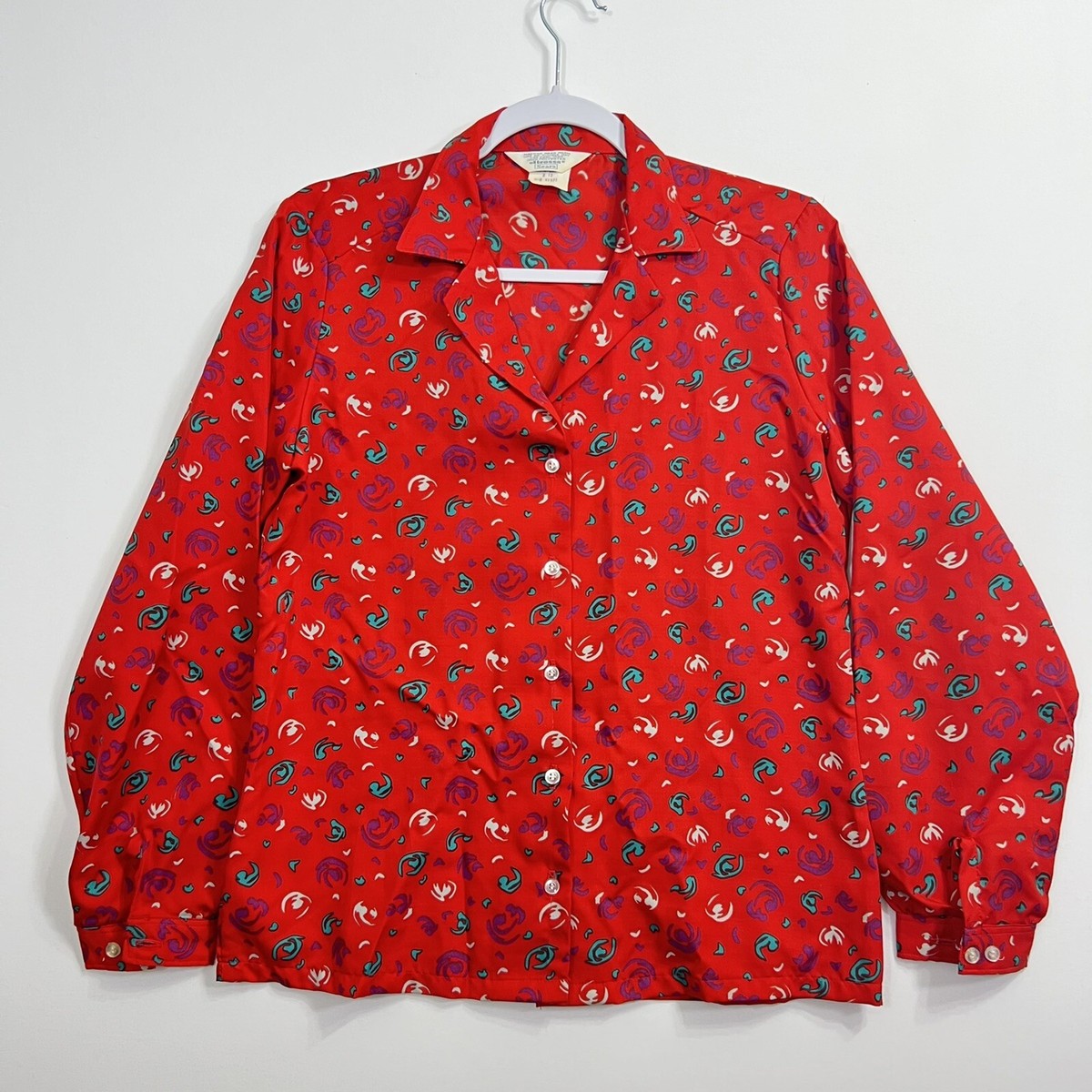 Miracaire Enro sears brent 開襟 シャツ 70s Vintage 70s Sears Ultressa Red Button Down Shirt Womens 12 | eBay