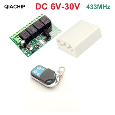 4CH 433Mhz DC-5-80V Funk Empfänger Relais Schalter Garagentor mit Fernbedienung