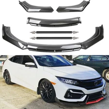 For Honda Accord 10-17 Front Bumper Lip Splitter Spoiler Carbon Fiber Strut Rod
