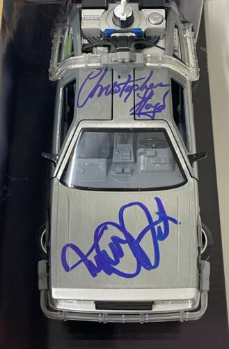 MICHAEL J FOX CHRISTOPHER LLOYD FIRMATO BACK TO THE FUTURE 1:24 DELLOREAN BECKETT - Foto 1 di 8