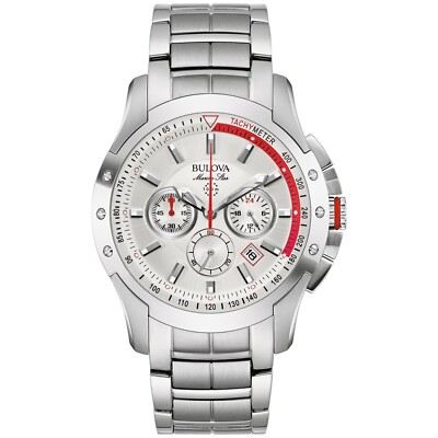 Bulova Men's Marine Star Chronograph Quartz Tachymeter Silver
