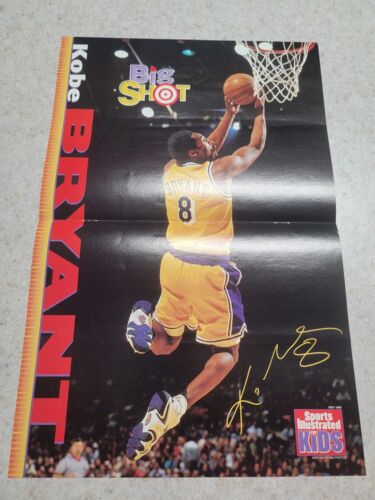 Póster deportivo ilustrado para niños de Kobe Bryant 1999 Los Angeles Lakers como nuevo - Imagen 1 de 2