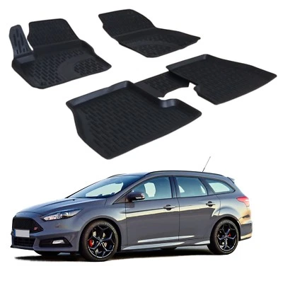 Gummimatten Gummi Fußmatten Für Ford Focus 3 2011-2018 SCOUTT Superqualität - Bild 1 von 4