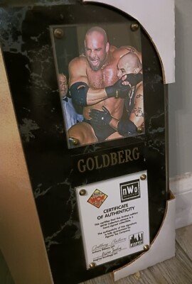 Bill Goldberg SIGNED officially licensed 1998 WCW Plaque, NEW  display picture 1