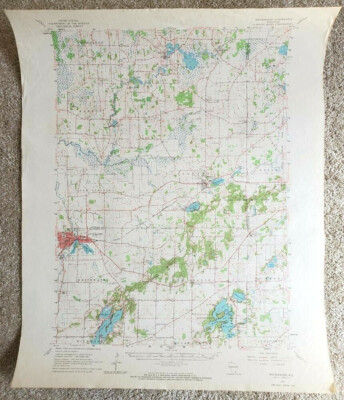 Whitewater WI 1960 USGS 15 Minute Topographic Map 1:62500 Walworth Co. Topo