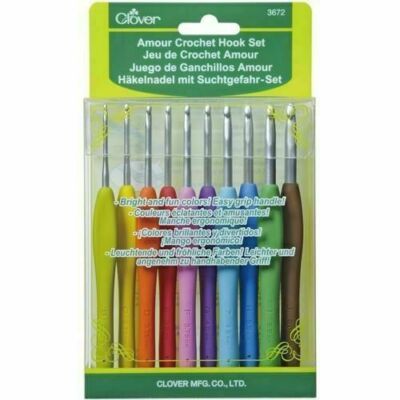 Clover 3672 Amour Crochet Hook Set, Assorted - 10 Sizes