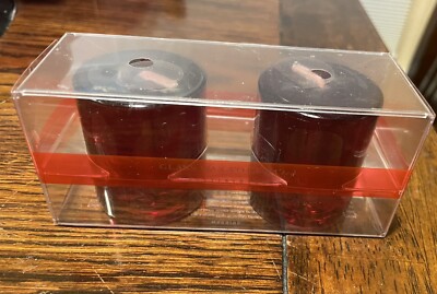 Pkg of 2 Pottery Barn ''Glass Wax'' Votive Candles Red-Wax is Clear-No Glass -MIP