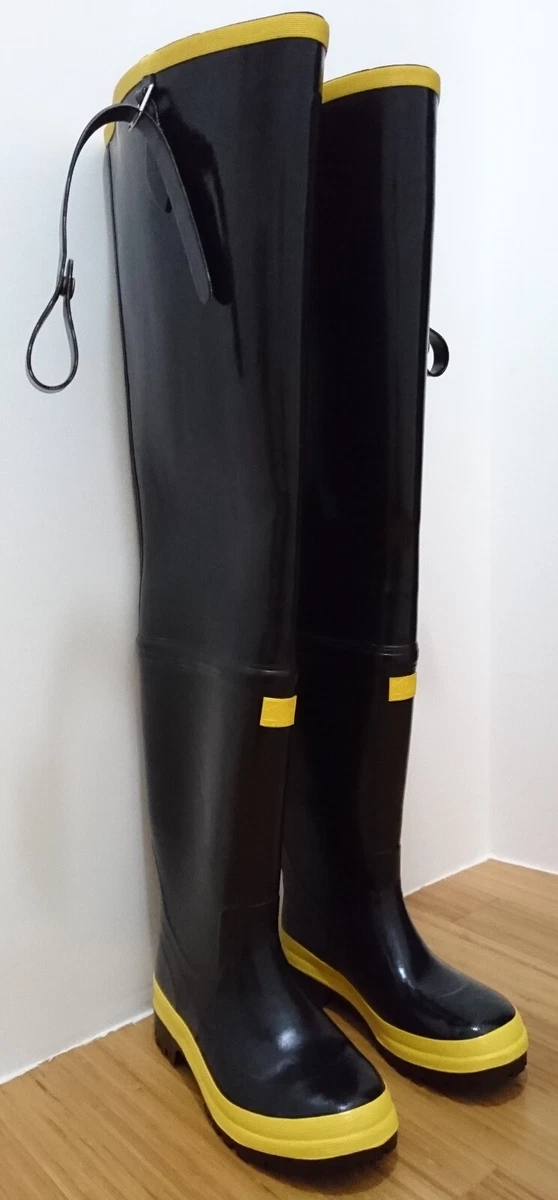 TRENTO MENS BLACK BLACK WADERS NEOPRENE BDSM RUBBER BOOTS RESERVATION