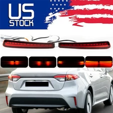 LED Rear Bumper Reflector Tail Light Sequential Lamp For Toyota Corolla 20-2025