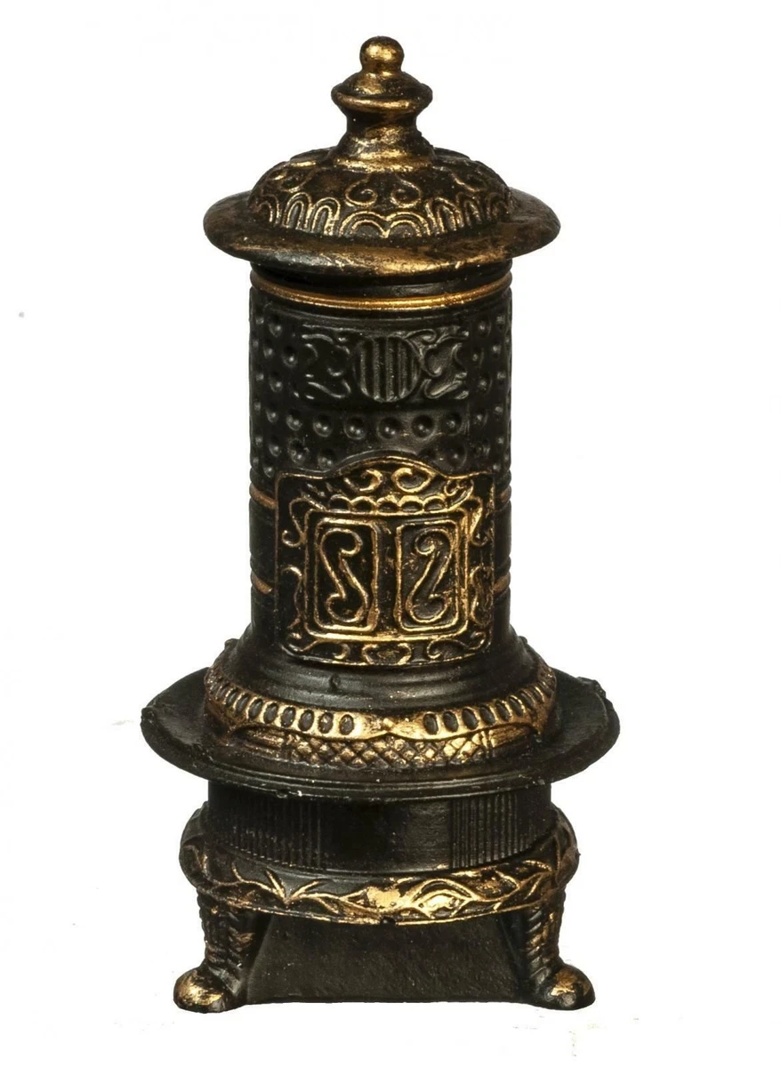 Dolls House Parlour Stove Wood Log Burner Black u0026 Gold 1:24 Half Inch Scale  9504961894568 | eBay