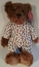 FAO Schwarz Premium Plush Collection 2011 Teddy Bear Wearing Flannel PJ's Tagged