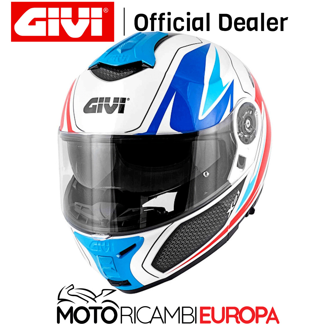 CASCO MODULARE GIVI X21 CHALLENGER SHIVER BIANCO BLU ROSSO TAGLIA XL 61 CM