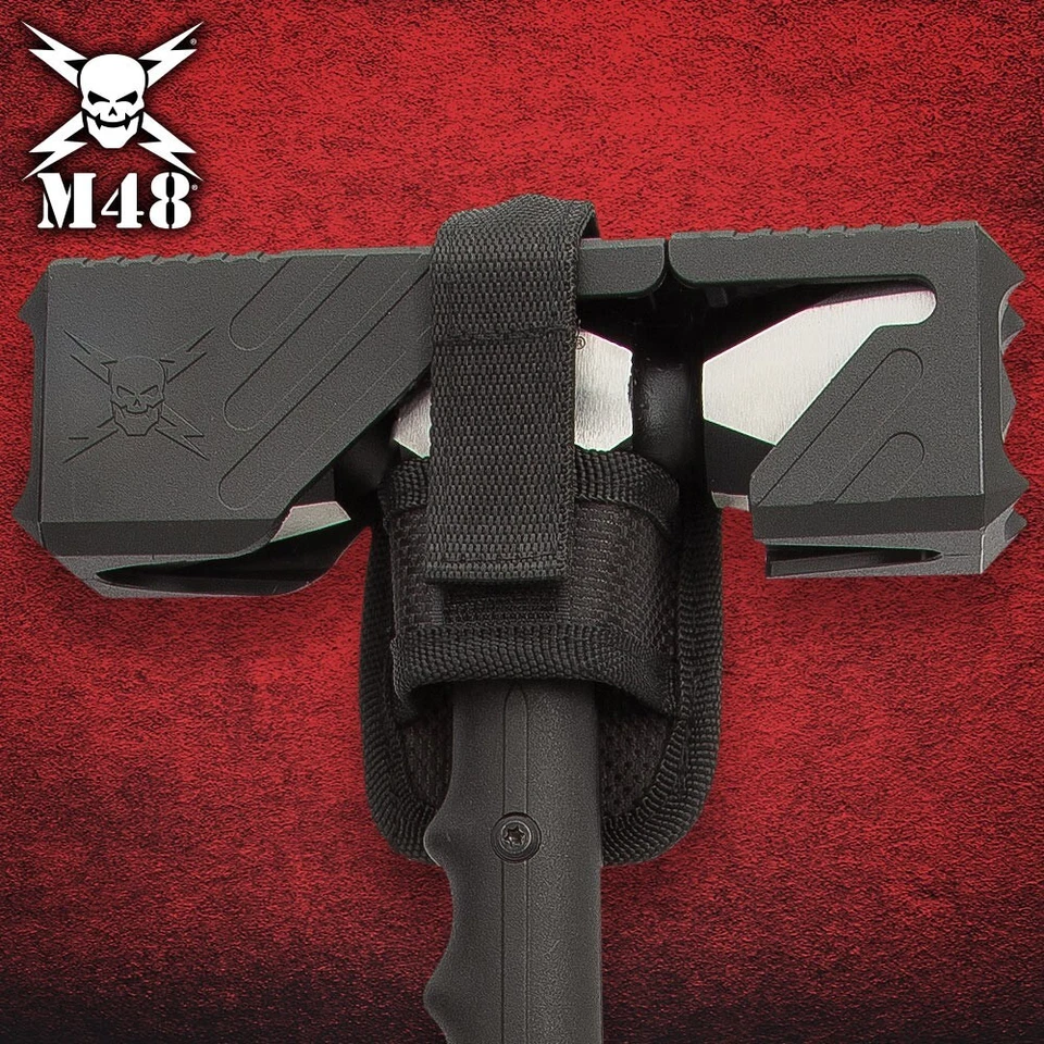 Martillo de guerra de doble cabeza M48 con funda | Cabeza de acero inoxidable | 17" en general Foto 3 de 4