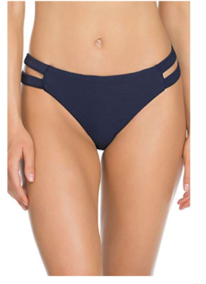Soluna Women's Rib Solid Tab Side Hipster Bottom 2134382 indigo S, M NWT