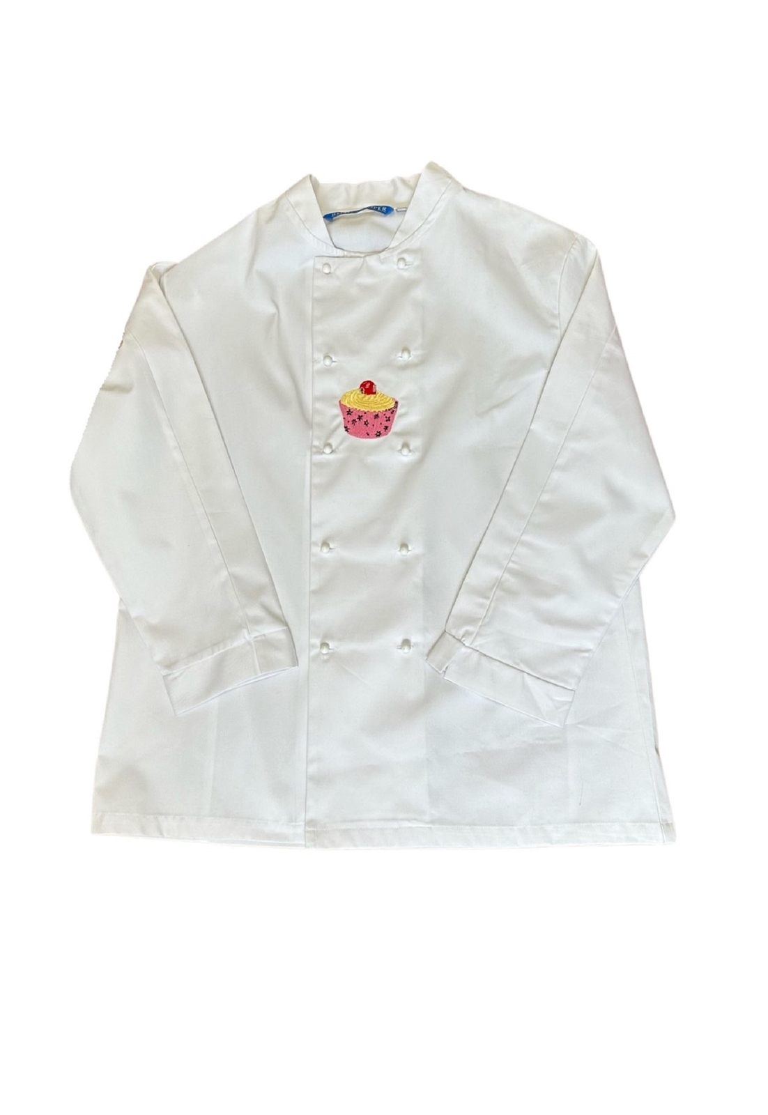 Bakers Jacket Cupcake Embroidered Design Large Kitchen Chefs Whites