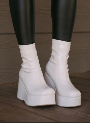 New Women's Stretchy Sock Ankle Boots Booties Chunky Platform