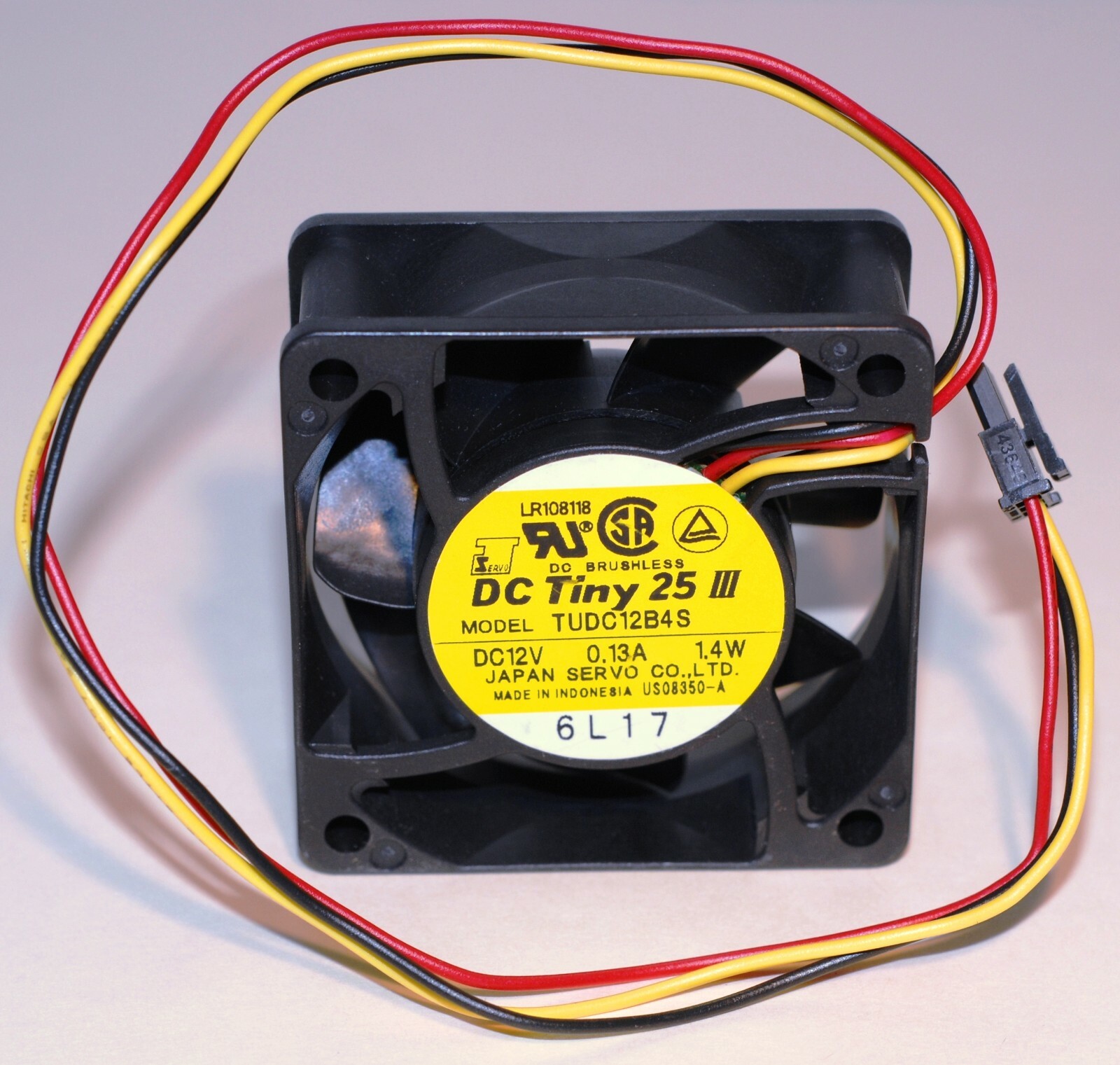 DC Tiny 25 III DC brushless axial fan, 12VDC, with sensor, pack of 4, NOS