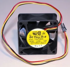 DC Tiny 25 III DC brushless axial fan, 12VDC, with sensor, pack of 4, NOS