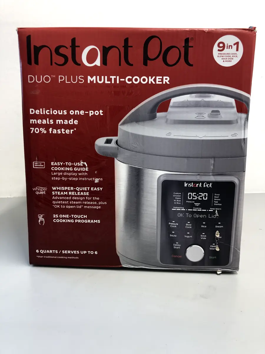 Instant Pot Duo Plus, 6-Quart Whisper Quiet 9-in-1 Electric Pressure Cooker
